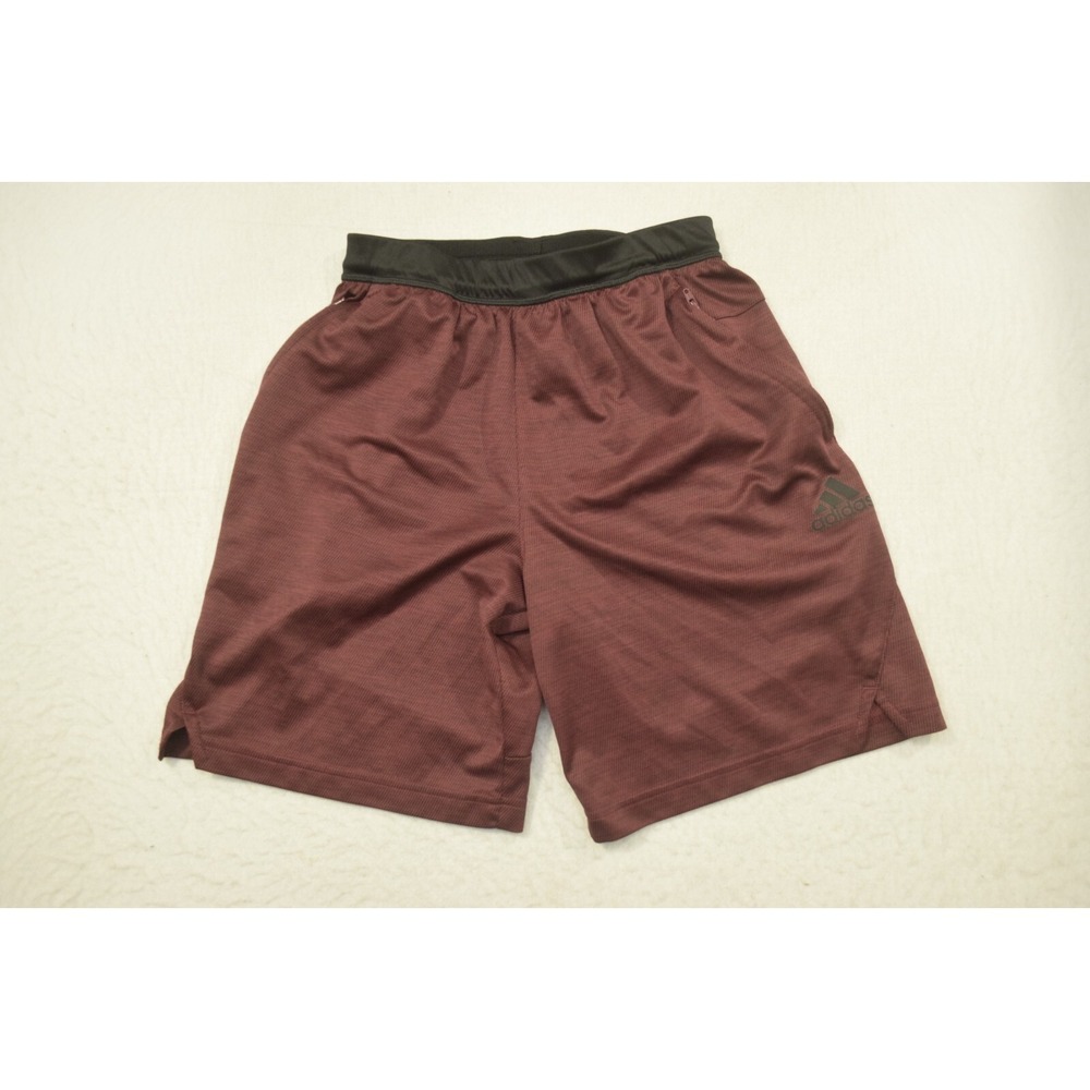 Adidas Gym Shorts Red Aeroready Performance W/ Pockets Mens Size Small x 8"